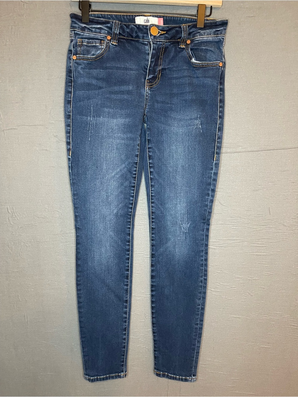 Cabi Womens Skinny Jeans Size 4 Blue Denim Stretch Faded Distressed Pants